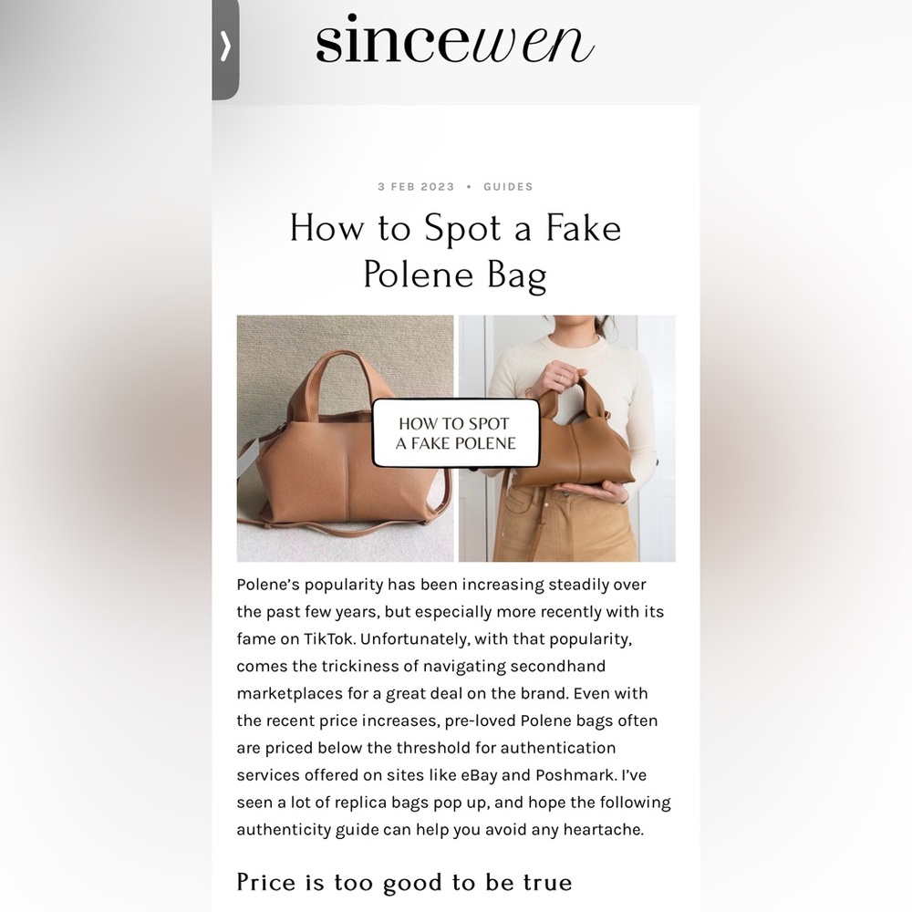 How to Spot a Fake Polene Bag: Resource website
